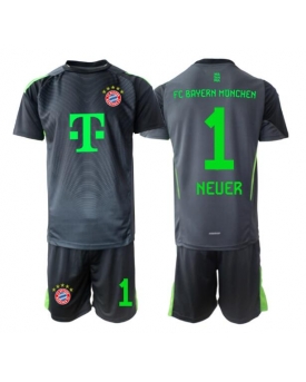 Billige Fotballdrakt Bayern Munich Manuel Neuer #1 Keeper Replika Bortedraktsett Barn 2025-26 Kortermet (med bukser)